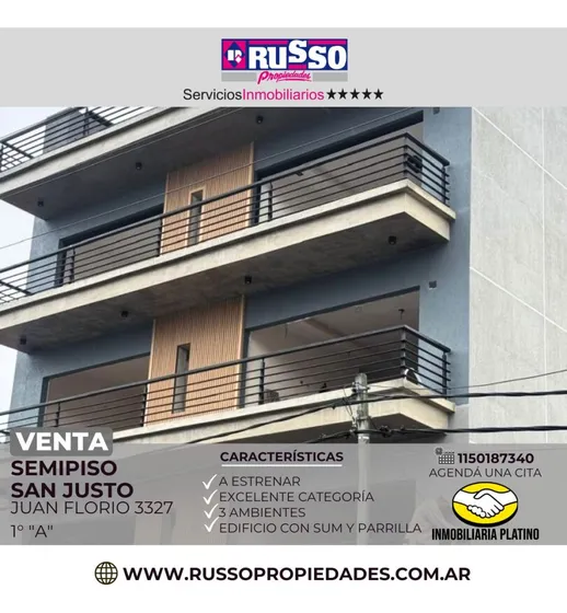 Venta Semipiso 3 Ambientes San Justo
