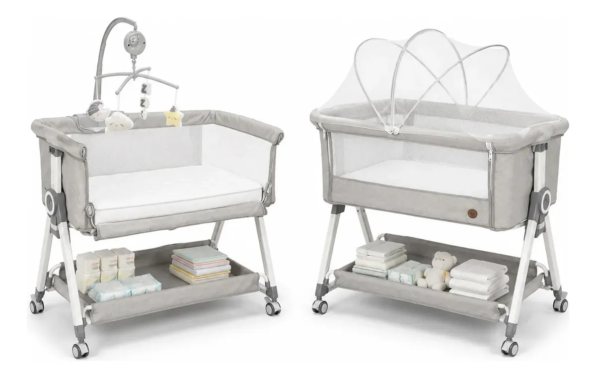 Berço Portatil Sleepguard Cobed Ragaluma Mosquiteiro Mobile Cinza