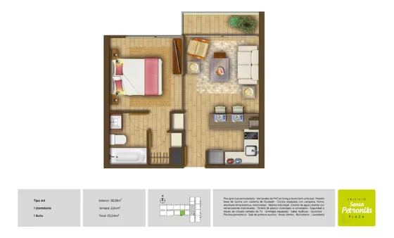 Oportunidad Venta, 1 Dormitorio/ Santa Petronila/ E. Central