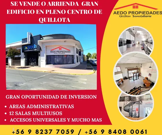 Se Arrienda Edificio Con Destino Comercial, Centro Quillota