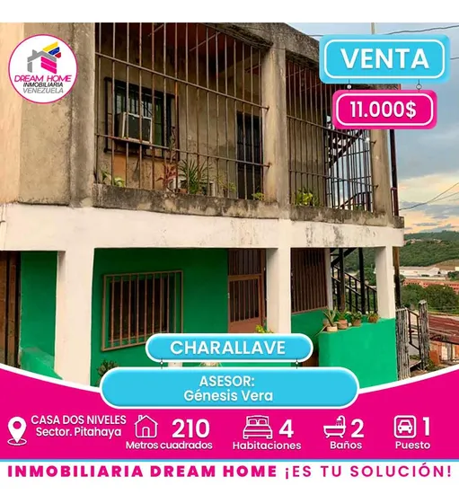 Casa Dos Niveles En Venta  Sector. Pitahaya Arriba - Charallave