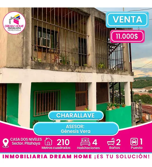 Casa Dos Niveles En Venta  Sector. Pitahaya Arriba - Charallave