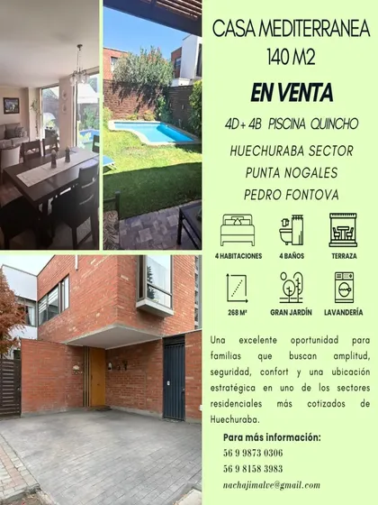 Vende Su Dueño Casa 4d + 4b | Piscina | Quincho | 140 M2 |