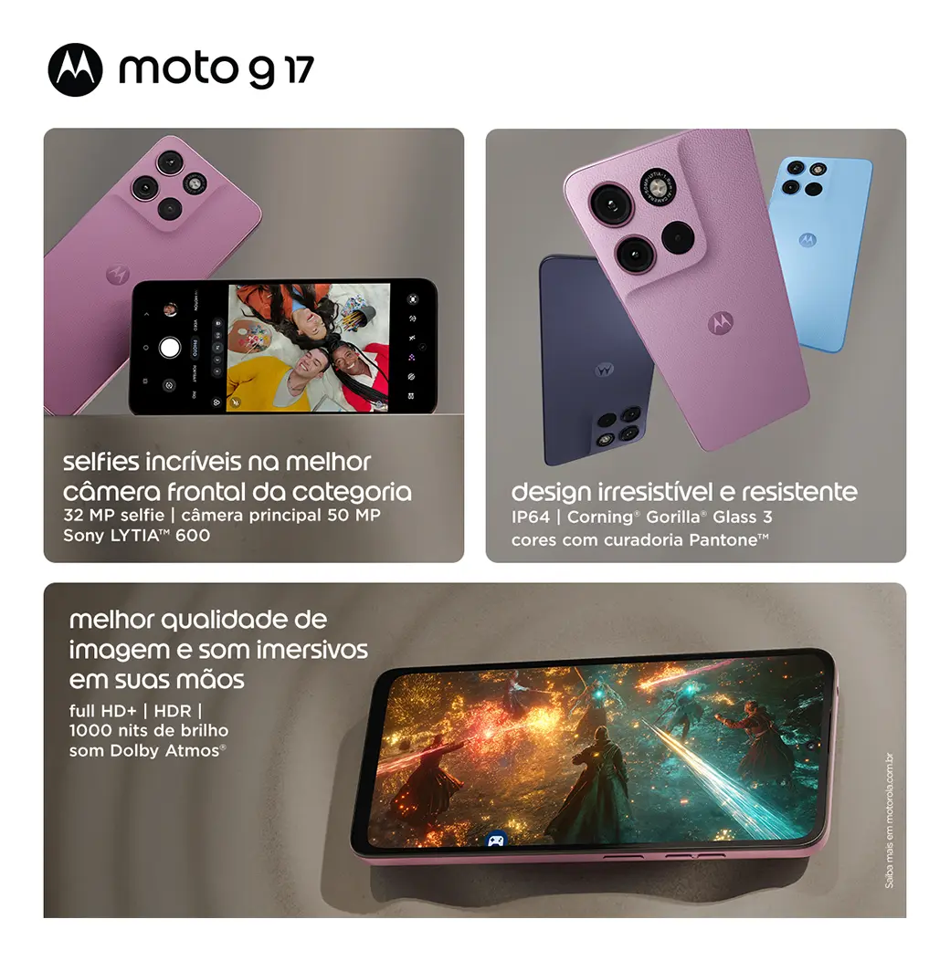 Smartphone G17 Tela 6,7 Polegadas 256GB 4G Câmera 50MP Motorola (Novo com caixa aberta) - foto 4