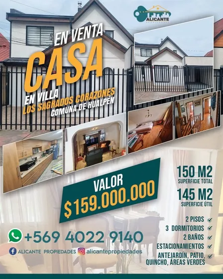 Casa En Venta De 3 Dorm.2 Baños En Hualpén