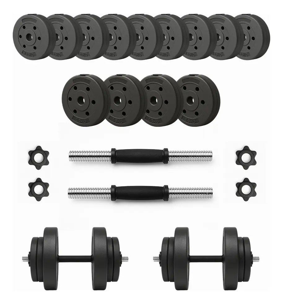 Mancuernas Cromadas de 20 kg Ajustables con Discos para Entrenamiento