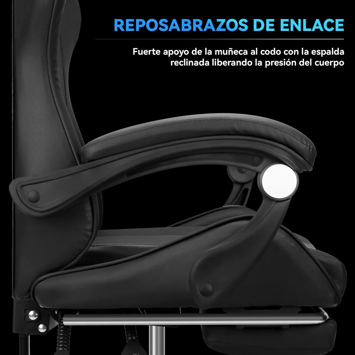 Silla Gamer Vidita Gx2000 Ergonómica Presidencial Reclinable Negra Con Reposapiés Videojuego Pc Profesional Negro Cuero Sintético