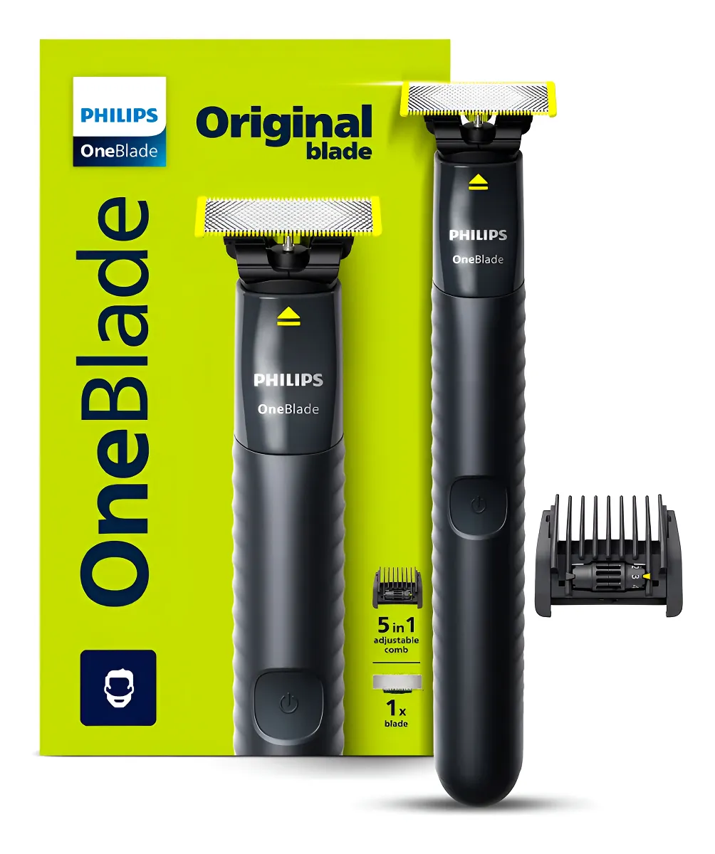 Philips Oneblade Qp1425/10, novo pente 5 em 1 ajustável para aparar barba, uso seco e úmido. Corte, modele e barbeie