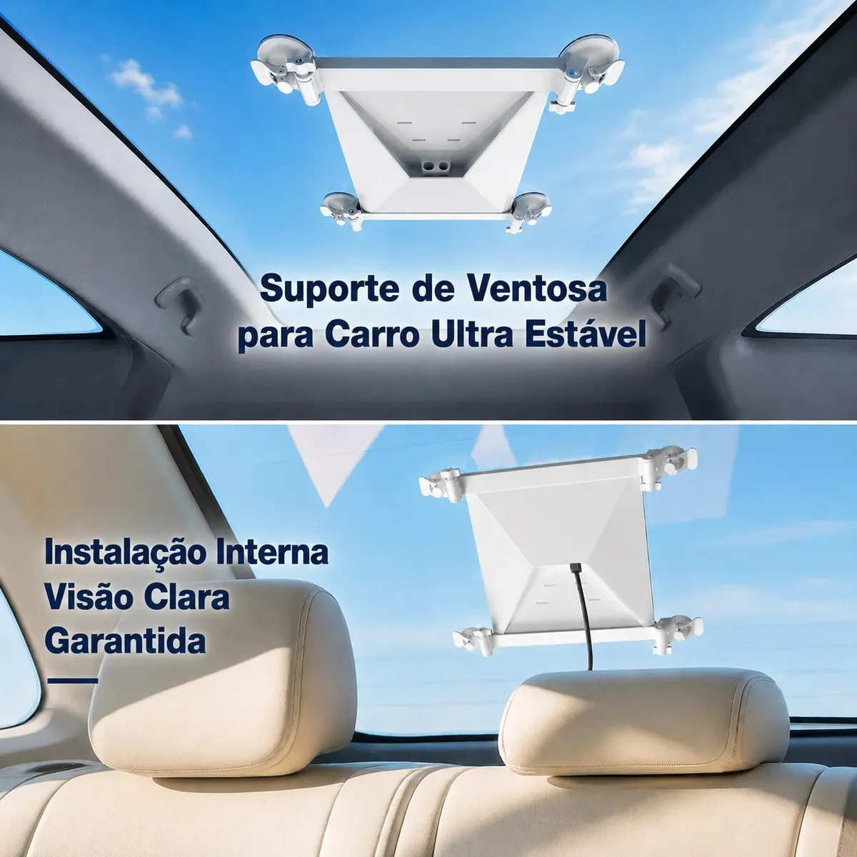 Kit Suporte Veicular Com 4 Ventosas Para Antena Starlink Mini + Cabo Veicular 12V/24V 2m Para Vidro E Teto Solar, Tieesa — foto 4