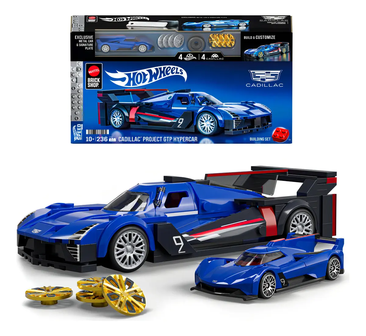 Blocos de Montar - Cadillac Project GTP Hypercar - Hot Wheels - 236 Peças - 1:32 - Mattel