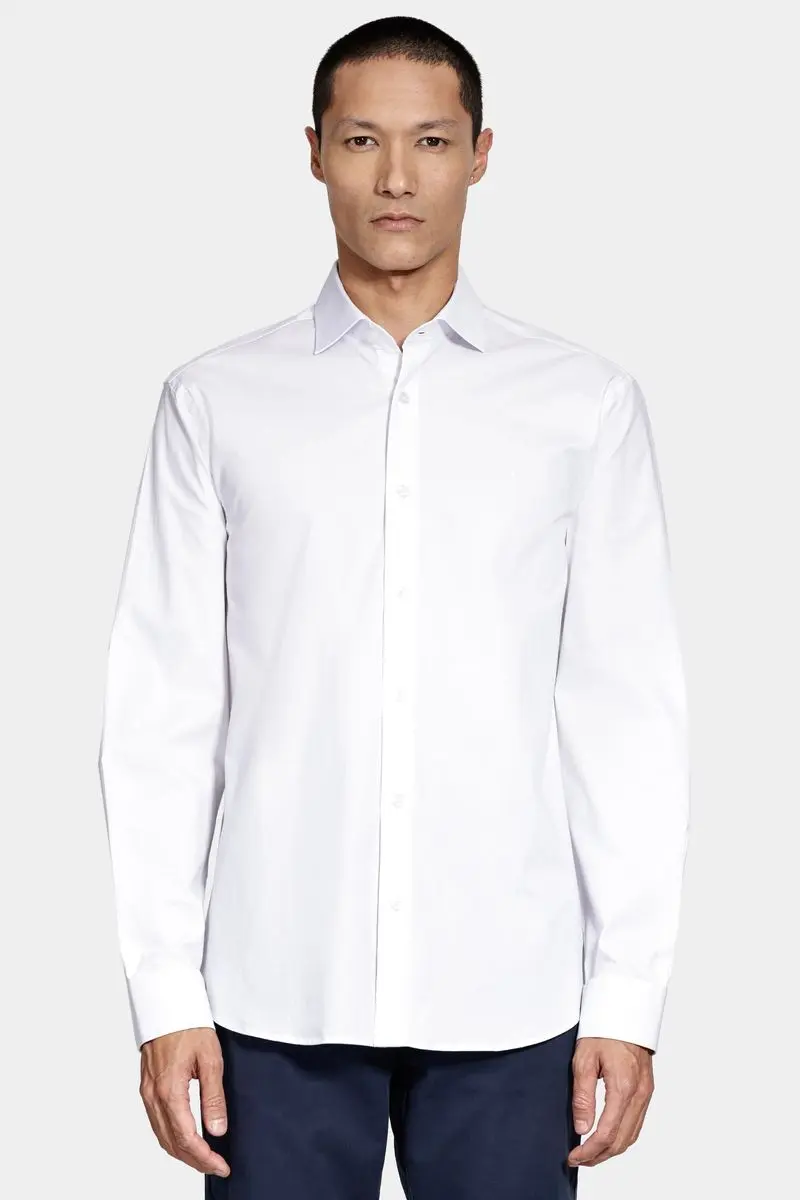 Camisa Aramis Slim Tricoline Algodão Manga Longa Branco