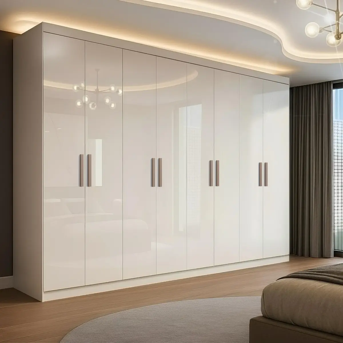 Guarda Roupa Casal Branco Paris 8 Portas 4 Gavetas Espresso Móveis