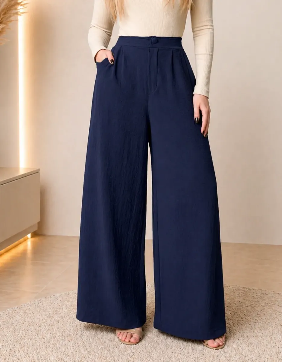 Calça Pantalona Wide Leg Feminina Calça Duna Elegante Casual