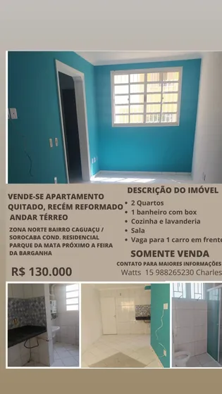 Vende Se Apartamento Quitado Térreo Em Condomínio Fechado