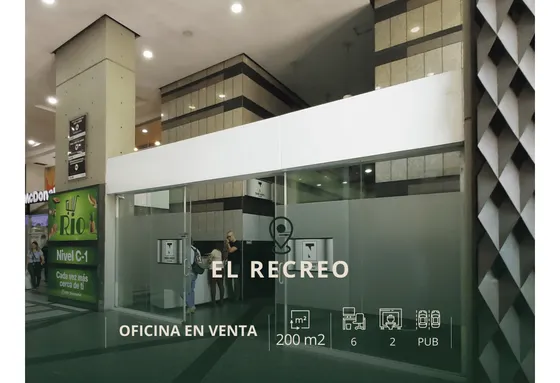El Recreo. Venta Oficina 200mt2. Torre Norte