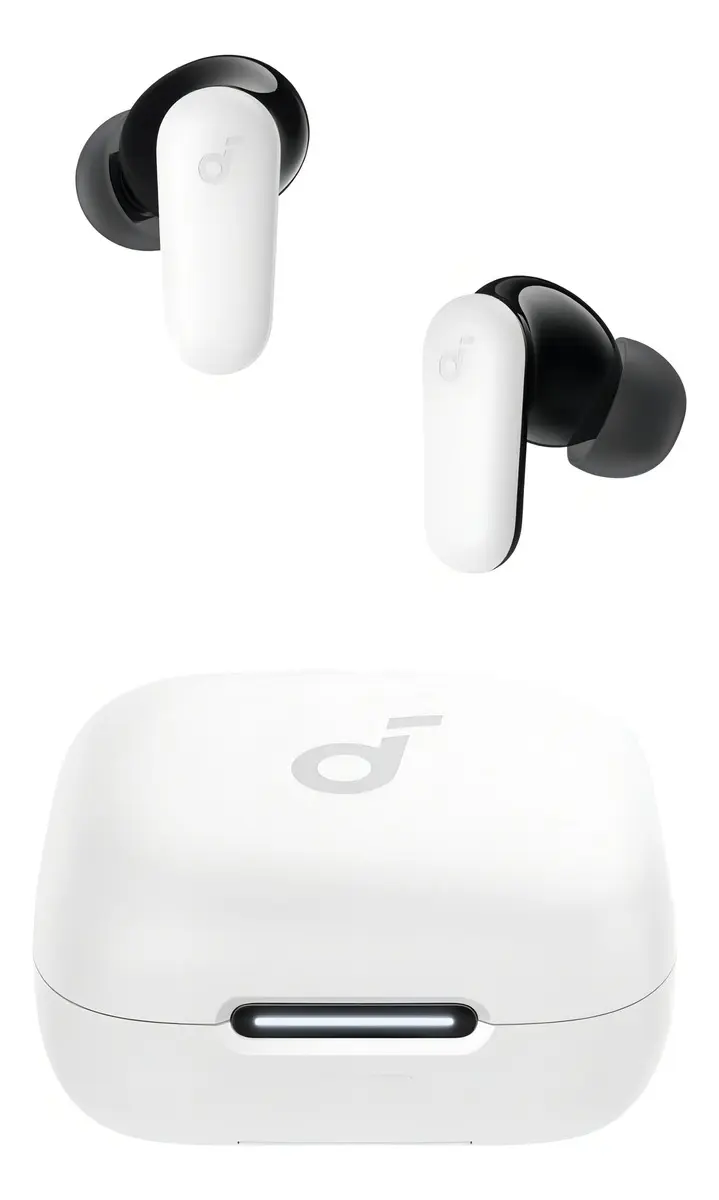 Fone de Ouvido Bluetooth 5.4 soundcore P30i da Anker, Cancelamento de Ruído Adaptativo, Graves Poderosos, 45H de Reprodução, Estojo 2-em-1 com Suporte para Celular, IP54, Fone sem fio TWS, Branco