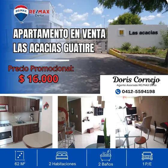 Venta Acogedor Apartamento, Piso 3, Conjunto Resd. Las Acacias, Guatire