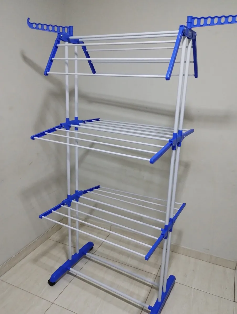 Varal Dobrável De Chão 3 Andares De Roupas Grande com Rodinha Resistente...