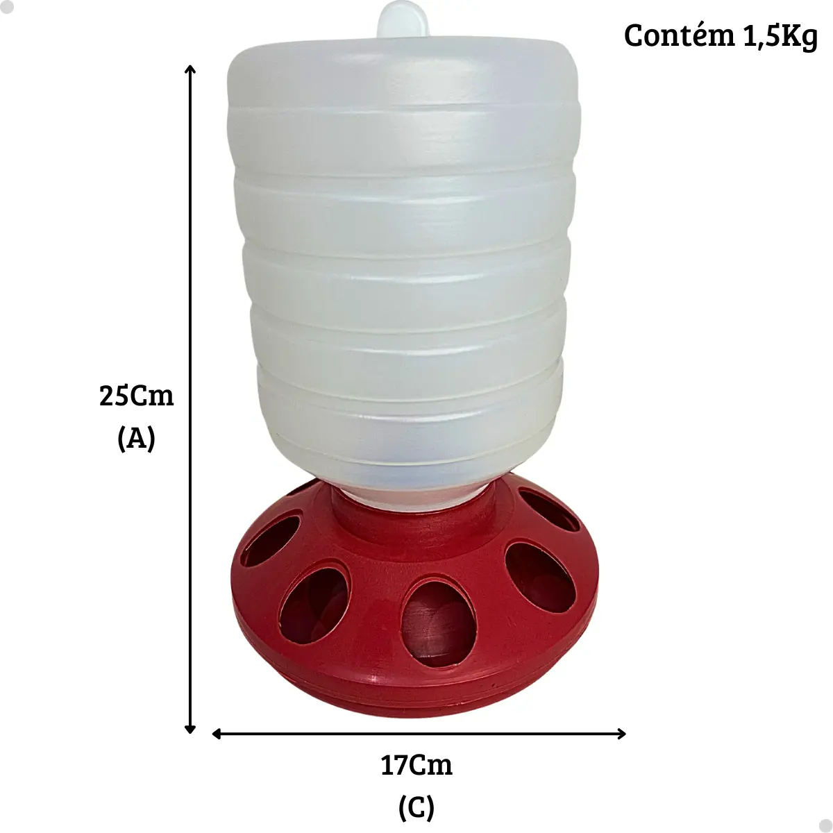 Kit 3 Comedouro Automatico Aves Pintinhos Codornas 1,5kg — imagem 3