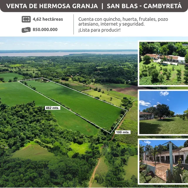 Vendo 4 Hectáreas Con Granja Y Casa En San Blas Cambyreta 
