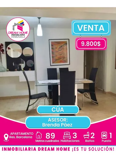 Apartamento En Venta Res. Barcelona  Cúa 