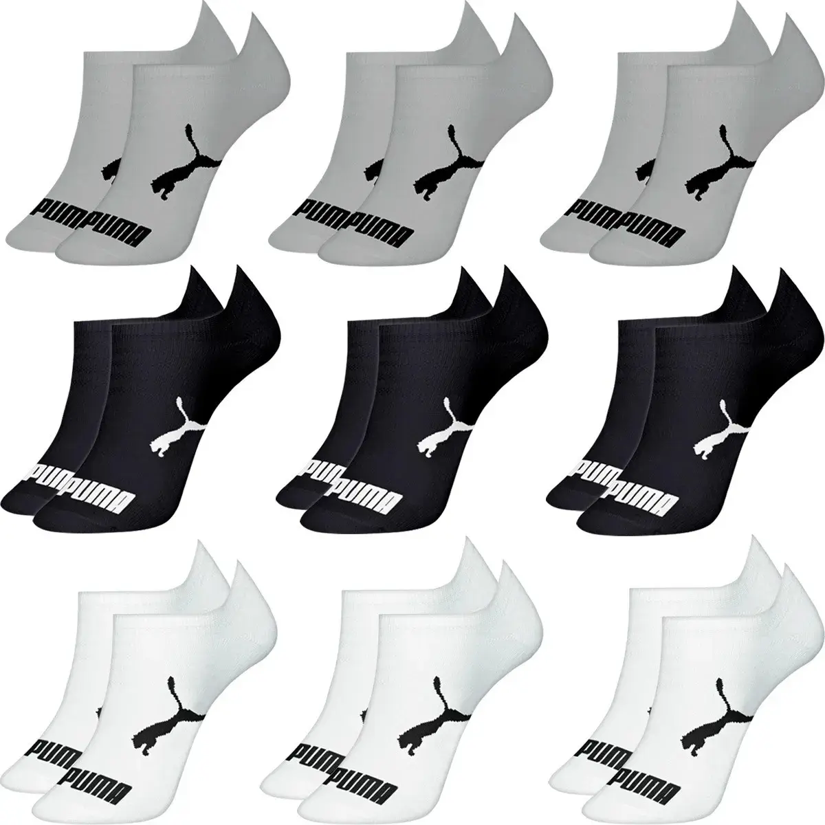 Kit 9 Pares Meias Puma Sapatilha Cano Baixo Algodão