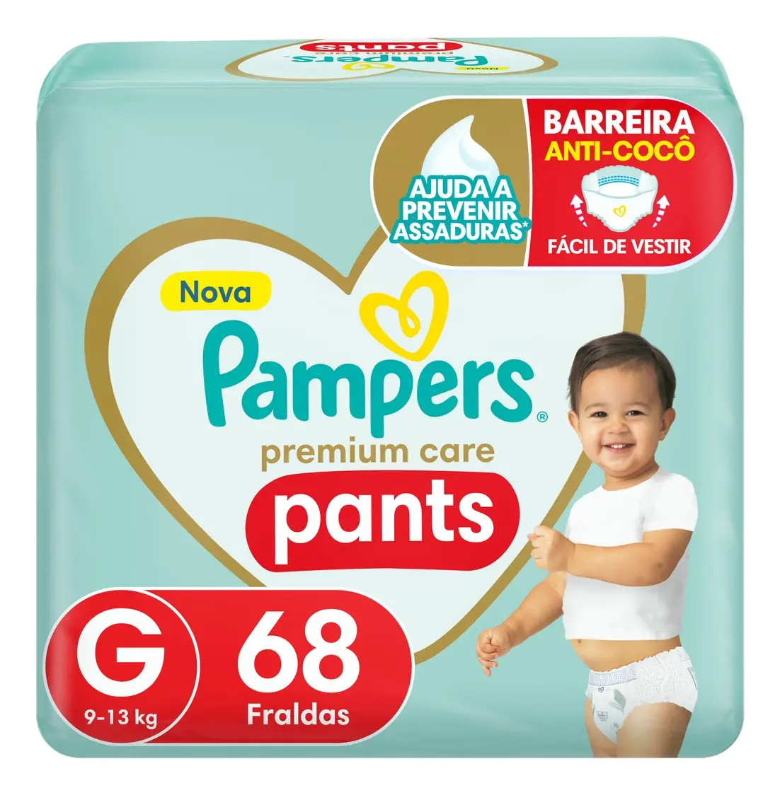 Fralda Pampers Premium Care Pants Tamanho G 68 Unidades