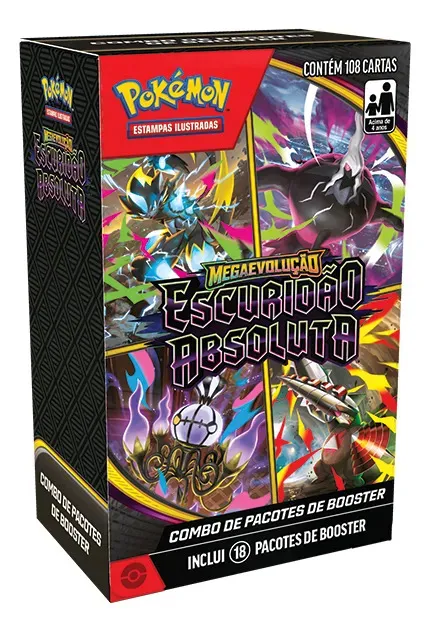 Combo de Booster Pokémon ME05 Escuridão Absoluta - 108 Cartas