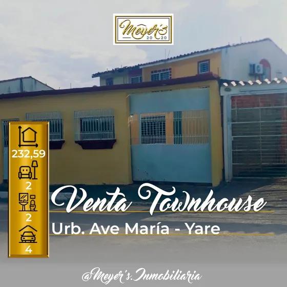 Venta Townhouse Urbanización Ave María Yare Del Tuy 