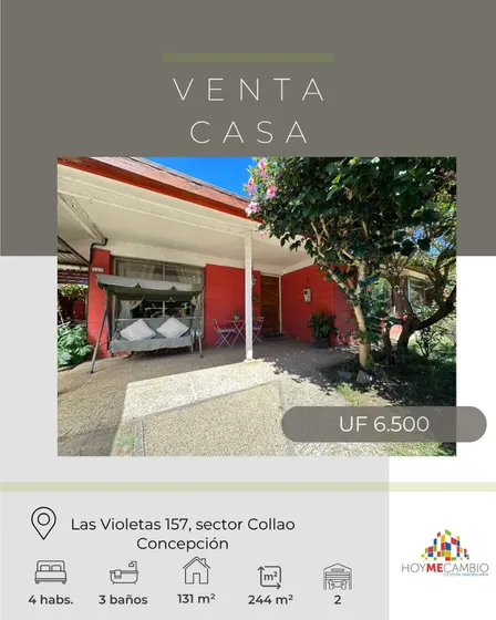 Casa De Un Piso En Sector Collao