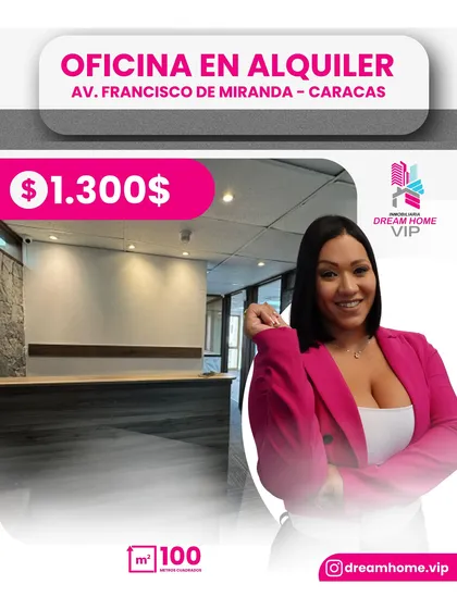 Oficina En Alquiler Torre Cavendes. Av. Francisco De Miranda Caracas