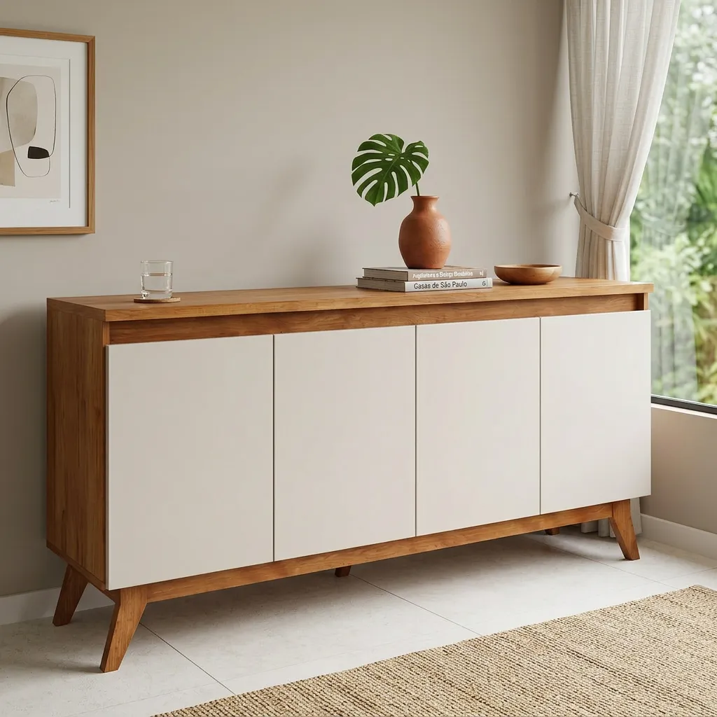 Buffet Aparador 4 Portas Para Sala De Jantar Repleta