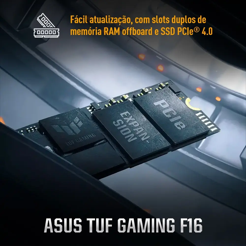 Notebook ASUS TUF Gaming F16, NVIDIA RTX 3050, Intel Core 5 210H 2,2 GHz, 8GB RAM, 512GB SSD, KeepOS Linux, Tela 16" FHD+ Nível IPS 144Hz, Mecha Gray - FX607VJ-RL002