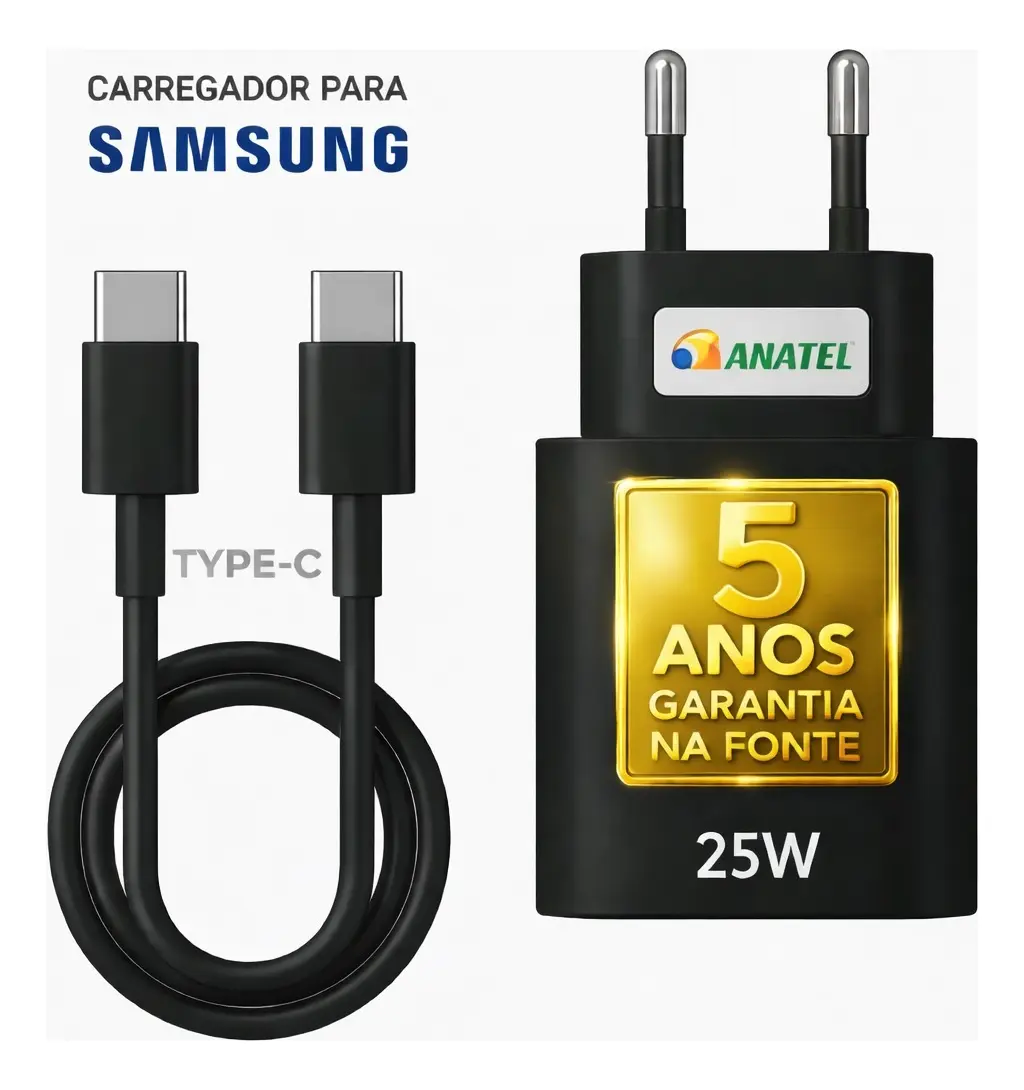 Carregador Super Rápido 25w Para Samsung Galaxy