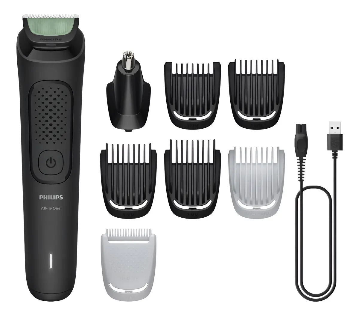 Aparador e Barbeador Elétrico All-in-One Série 3000 8 em 1 : Visual completo para rosto, cabelo e corpo | 60 min sem fio
