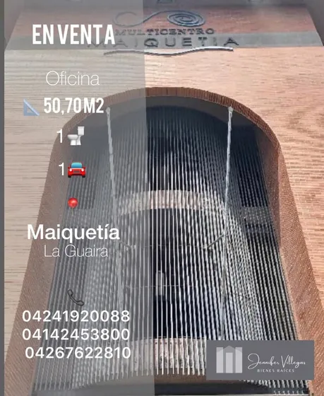 Jv- En Venta Oficina En Obra Gris Multicentro Maiquetia 50.70m2 1b+1pe Precio 43.000 Negociable
