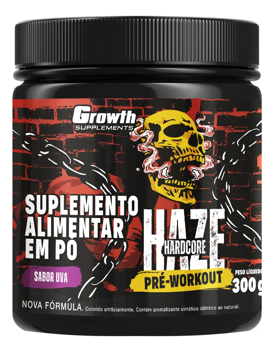 Kit Growth: Creatina Monohidratada 250g + Multivitamínico 120 Cáps + Pré-treino Haze Uva 300g