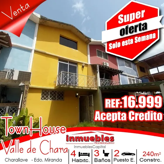 Hermoso Townhouse De Tres Niveles En El Conjunto Residencial Valle De Chara, Charallave