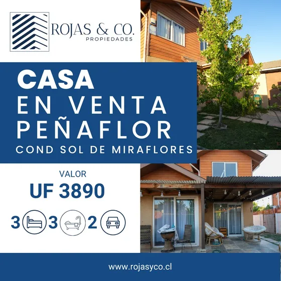 Casa En Venta En Condominio Sol De Miraflores  Peñaflor