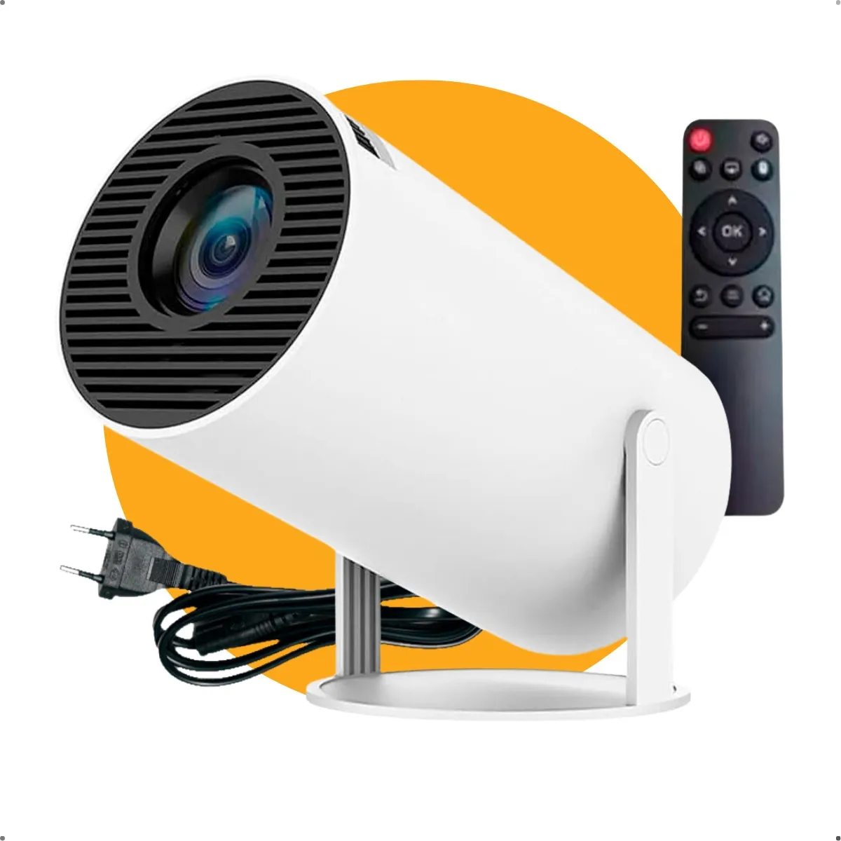 Mini Projetor Portátil Fullcam 4k Android Full Hd Smart Wifi Cinema Home Hy300
