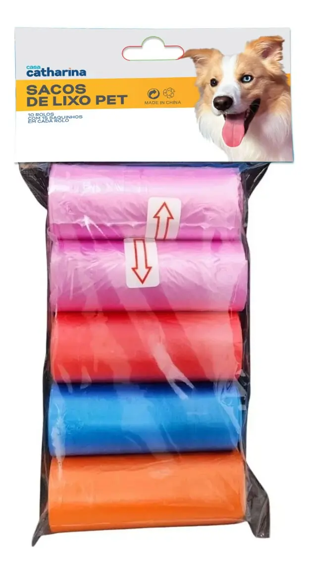 Kit 10 Rolos Saco De Lixo Cata Coco Pet Cachorro Gato 150scs