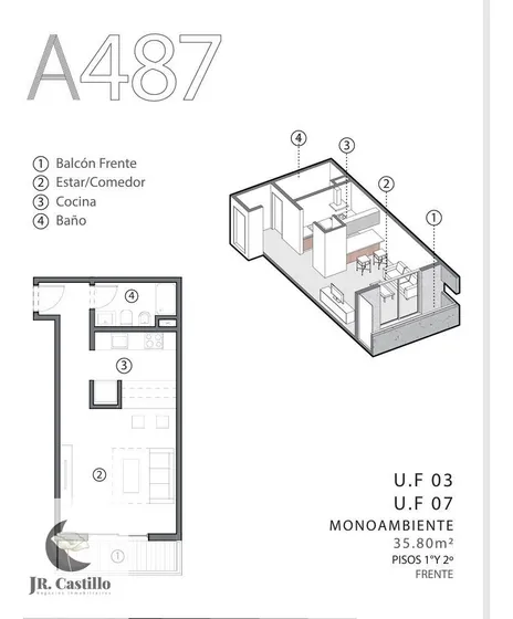 Departamento Monoambiente Venta Merlo