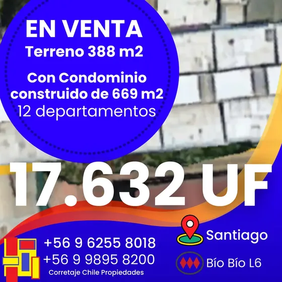 Se Vende Terreno Con Condominio Construido: 12 Departamentos