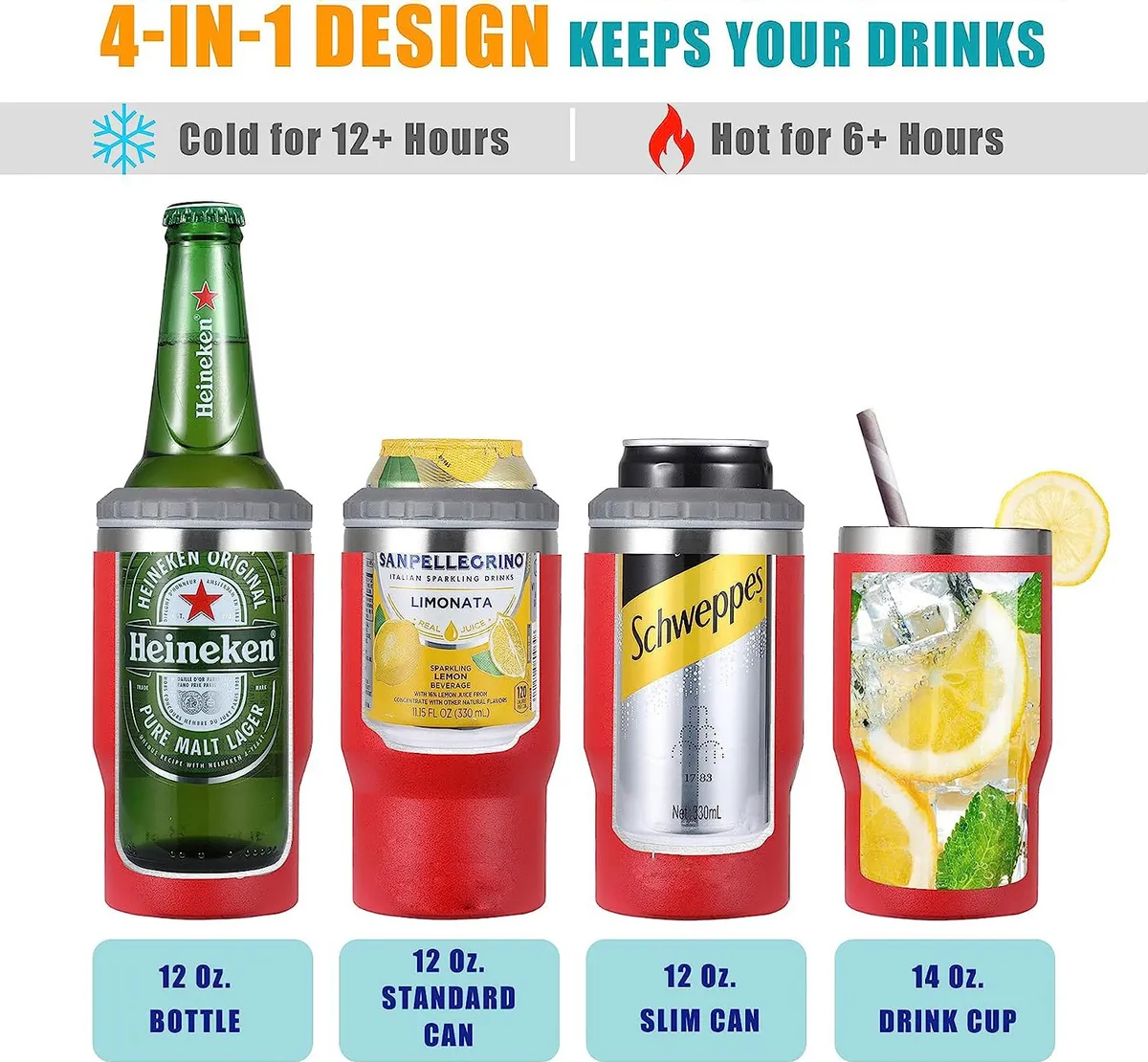 Portalatas De Cerveza Vaso Térmico Acero Inoxidable
