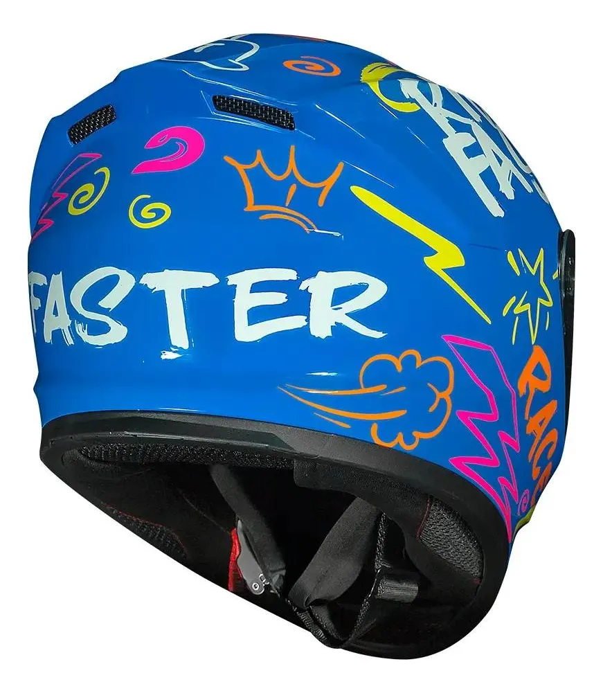 Capacete Race Tech Hit Faster Azul Tamanho Do Capacete 56 — foto 2