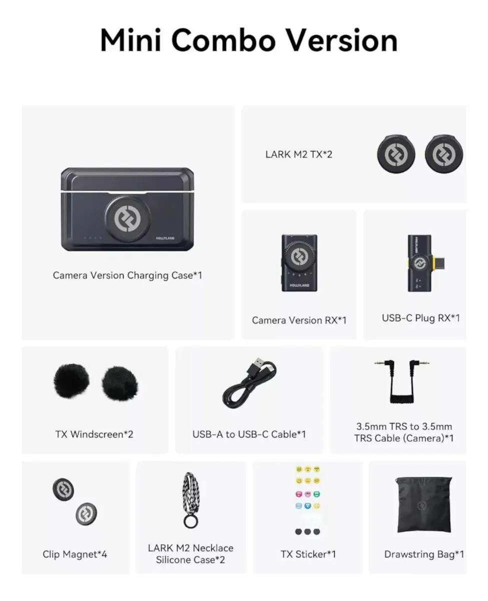 Hollyland Lark M2 Microfone Lapela Sem Fio Compatível Com Android Mini Combo — foto 3