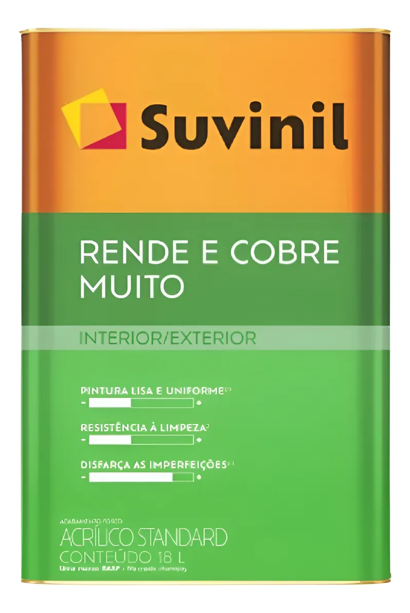 Tinta Acrílica Suvinil Standard Rende & Cobre 18l - Cores Acabamento Fosco Cor Flor De Anis