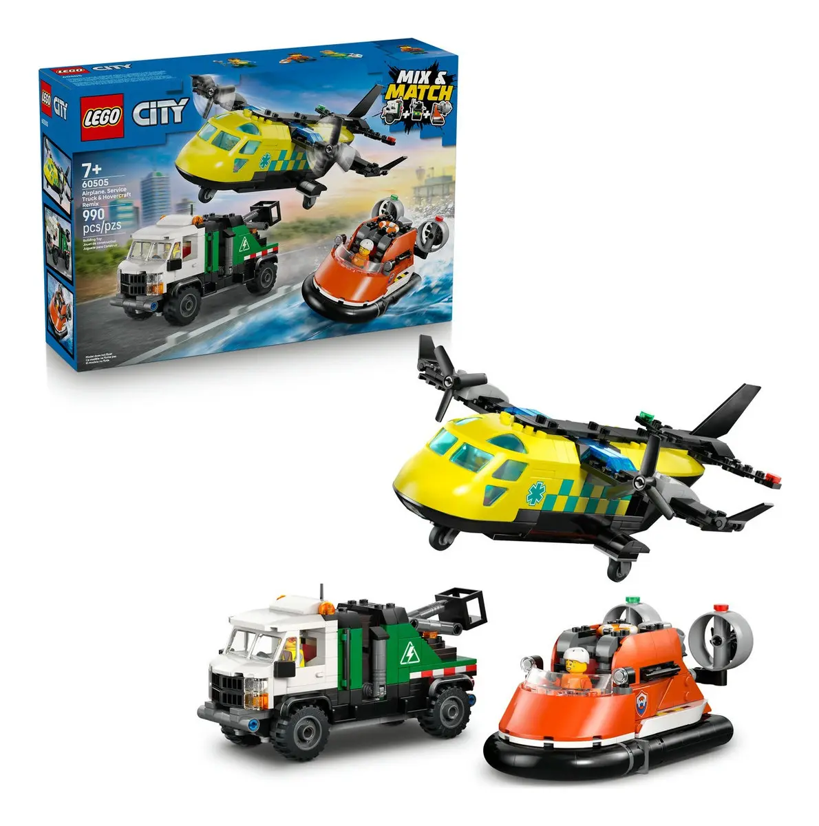 LEGO® City Remix: avião, caminhão e hovercraft - 60505