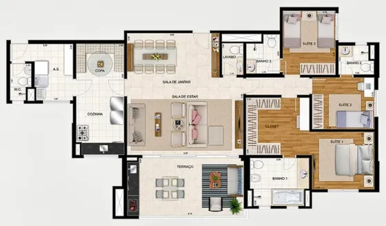 Apto 154m2 - Cond. Reserva - Cidade Maia (estuda Permuta)
