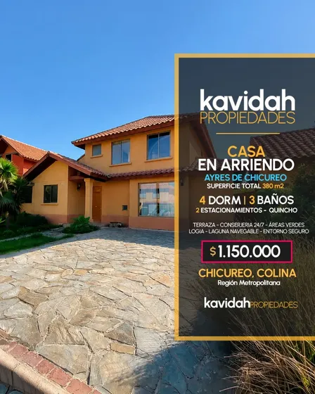 Casa En Arriendo En Ayres De Chicureo Colina